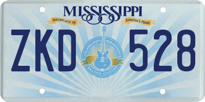 MS license plate ZKD528