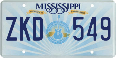 MS license plate ZKD549