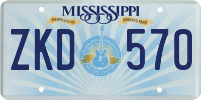 MS license plate ZKD570