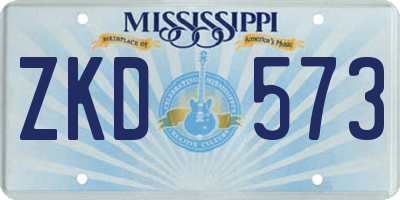 MS license plate ZKD573