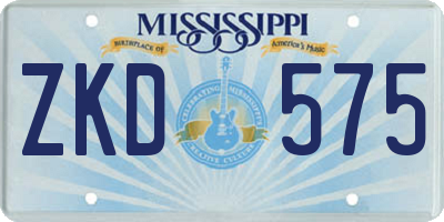 MS license plate ZKD575