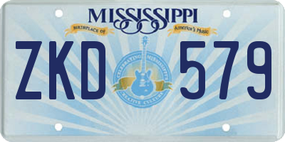 MS license plate ZKD579