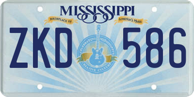 MS license plate ZKD586