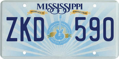 MS license plate ZKD590