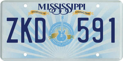 MS license plate ZKD591
