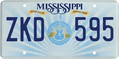 MS license plate ZKD595