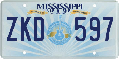 MS license plate ZKD597