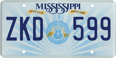 MS license plate ZKD599
