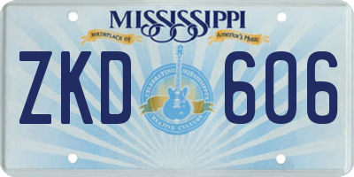 MS license plate ZKD606