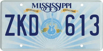 MS license plate ZKD613