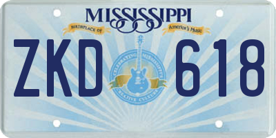 MS license plate ZKD618