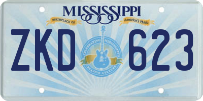 MS license plate ZKD623