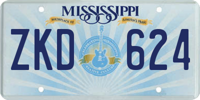 MS license plate ZKD624