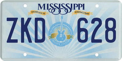 MS license plate ZKD628