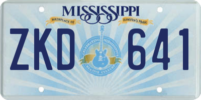 MS license plate ZKD641