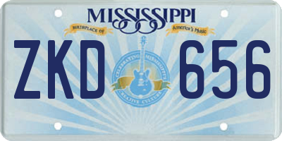 MS license plate ZKD656