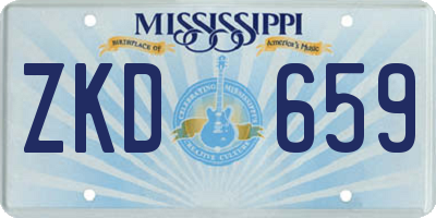 MS license plate ZKD659