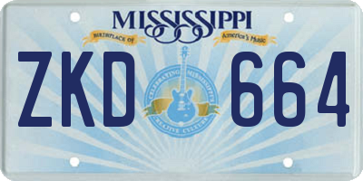 MS license plate ZKD664