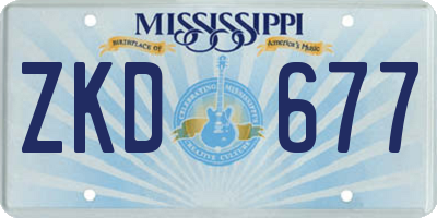 MS license plate ZKD677