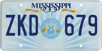 MS license plate ZKD679