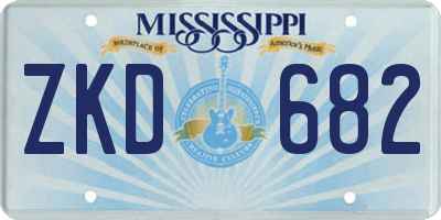 MS license plate ZKD682