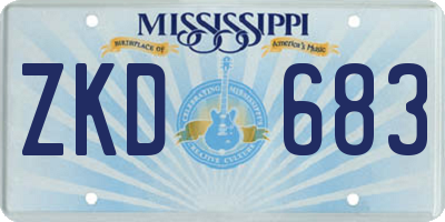 MS license plate ZKD683