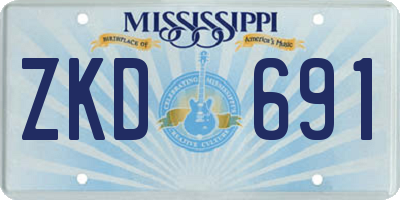 MS license plate ZKD691