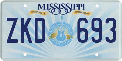 MS license plate ZKD693