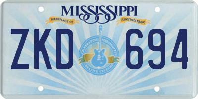 MS license plate ZKD694