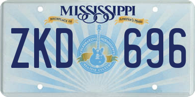 MS license plate ZKD696