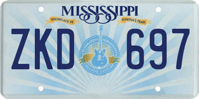 MS license plate ZKD697