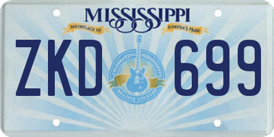 MS license plate ZKD699