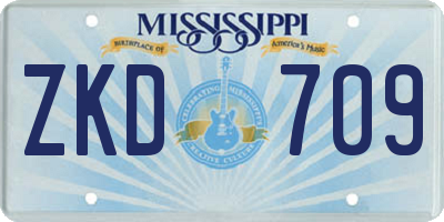 MS license plate ZKD709