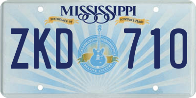 MS license plate ZKD710