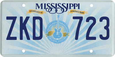 MS license plate ZKD723