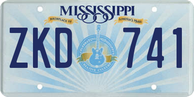 MS license plate ZKD741