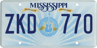 MS license plate ZKD770