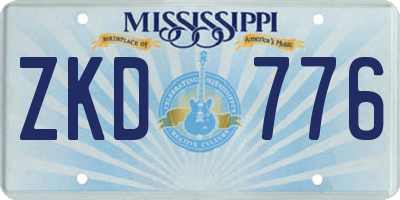 MS license plate ZKD776