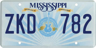MS license plate ZKD782