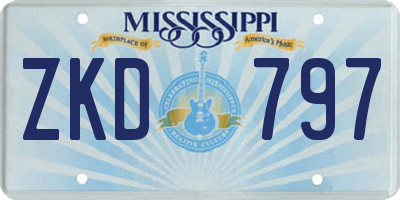 MS license plate ZKD797