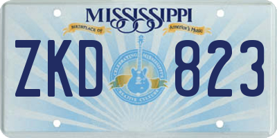 MS license plate ZKD823