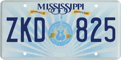 MS license plate ZKD825