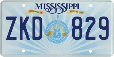 MS license plate ZKD829