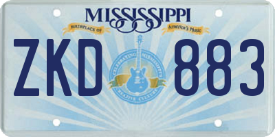 MS license plate ZKD883