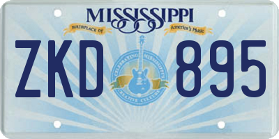 MS license plate ZKD895