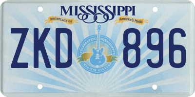 MS license plate ZKD896