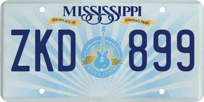 MS license plate ZKD899