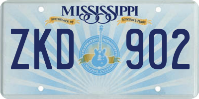 MS license plate ZKD902