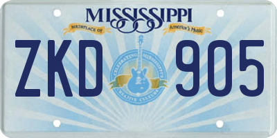 MS license plate ZKD905