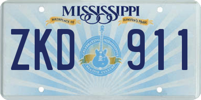 MS license plate ZKD911